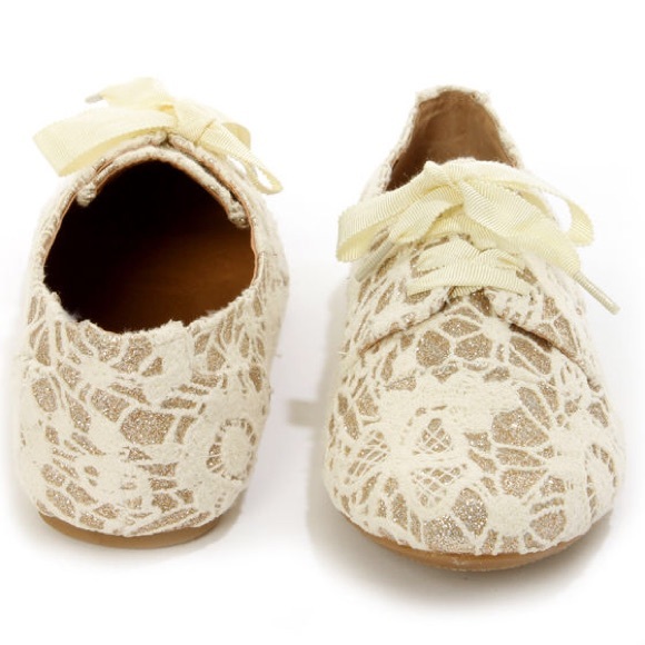 Not Rated Shoes - Lace and Glitter Oxford Flats